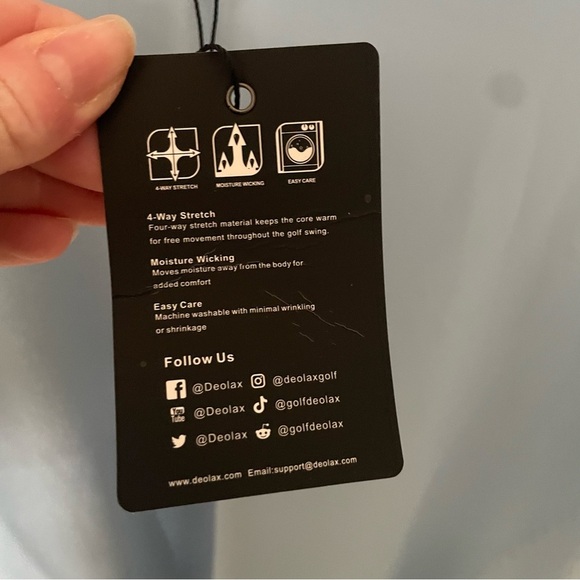 Deolax Mens L Light Blue 1/4 Zip Golf Pullover Long Sleeve Performance NWT - Picture 4 of 8